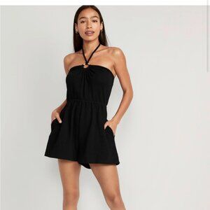 Old Navy Black Halter Romper
